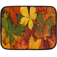 Colorful Autumn Leaves Leaf Background Fleece Blanket (mini)