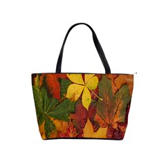 Colorful Autumn Leaves Leaf Background Shoulder Handbags by Amaryn4rt