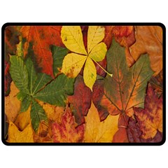 Colorful Autumn Leaves Leaf Background Fleece Blanket (large) 