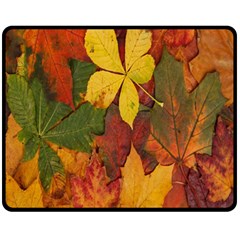 Colorful Autumn Leaves Leaf Background Fleece Blanket (medium) 