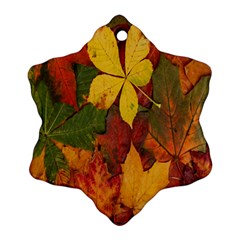 Colorful Autumn Leaves Leaf Background Ornament (snowflake) by Amaryn4rt