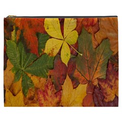 Colorful Autumn Leaves Leaf Background Cosmetic Bag (xxxl)  by Amaryn4rt