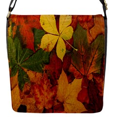 Colorful Autumn Leaves Leaf Background Flap Messenger Bag (s) by Amaryn4rt