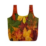 Colorful Autumn Leaves Leaf Background Full Print Recycle Bags (M)  Front