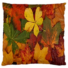 Colorful Autumn Leaves Leaf Background Standard Flano Cushion Case (one Side)