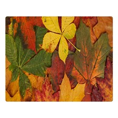 Colorful Autumn Leaves Leaf Background Double Sided Flano Blanket (large) 