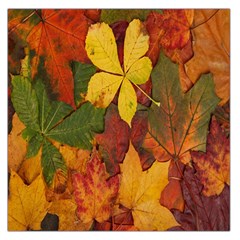 Colorful Autumn Leaves Leaf Background Large Satin Scarf (square)