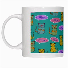 Meow Cat Pattern White Mugs by Amaryn4rt