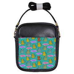 Meow Cat Pattern Girls Sling Bags by Amaryn4rt