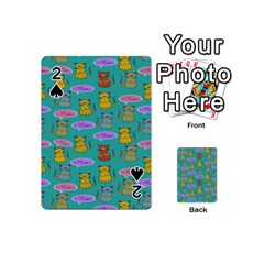 Meow Cat Pattern Playing Cards 54 (mini)  by Amaryn4rt