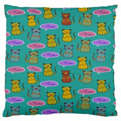 Meow Cat Pattern Large Cushion Case (two Sides) by Amaryn4rt