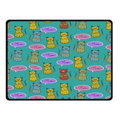 Meow Cat Pattern Double Sided Fleece Blanket (small) 