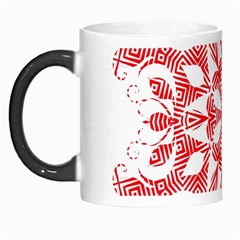 Red Pattern Filigree Snowflake On White Morph Mugs