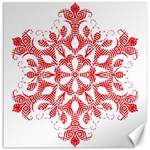 Red Pattern Filigree Snowflake On White Canvas 12  x 12   11.4 x11.56  Canvas - 1