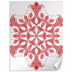 Red Pattern Filigree Snowflake On White Canvas 36  x 48  