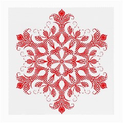 Red Pattern Filigree Snowflake On White Medium Glasses Cloth