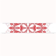 Red Pattern Filigree Snowflake On White Small Bar Mats