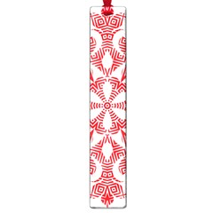 Red Pattern Filigree Snowflake On White Large Book Marks