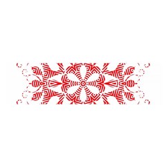 Red Pattern Filigree Snowflake On White Satin Scarf (Oblong)