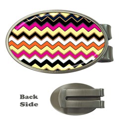 Colorful Chevron Pattern Stripes Money Clips (oval) 