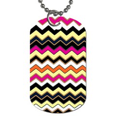 Colorful Chevron Pattern Stripes Dog Tag (two Sides)