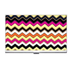 Colorful Chevron Pattern Stripes Business Card Holders by Amaryn4rt