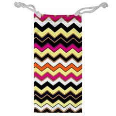 Colorful Chevron Pattern Stripes Jewelry Bag by Amaryn4rt