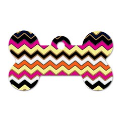 Colorful Chevron Pattern Stripes Dog Tag Bone (one Side) by Amaryn4rt