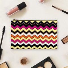 Colorful Chevron Pattern Stripes Cosmetic Bag (medium)  by Amaryn4rt