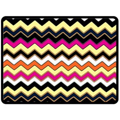 Colorful Chevron Pattern Stripes Fleece Blanket (large)  by Amaryn4rt