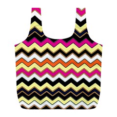 Colorful Chevron Pattern Stripes Full Print Recycle Bags (l)  by Amaryn4rt