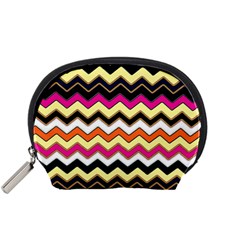 Colorful Chevron Pattern Stripes Accessory Pouches (small)  by Amaryn4rt