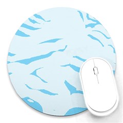 Blue Tiger Animal Pattern Digital Round Mousepads by Amaryn4rt