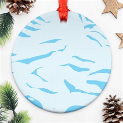 Blue Tiger Animal Pattern Digital Ornament (round) by Amaryn4rt