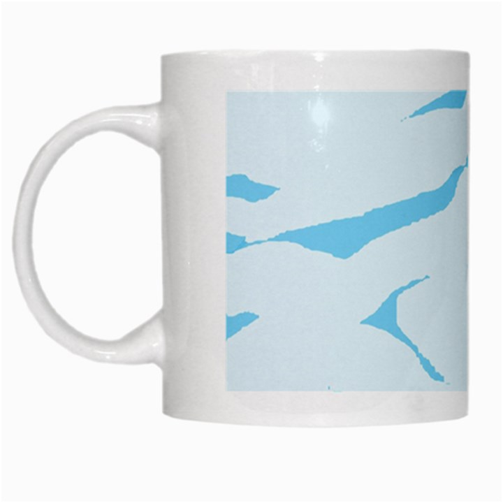 Blue Tiger Animal Pattern Digital White Mugs