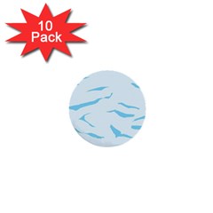 Blue Tiger Animal Pattern Digital 1  Mini Buttons (10 Pack)  by Amaryn4rt