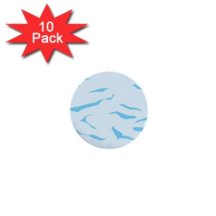 Blue Tiger Animal Pattern Digital 1  Mini Buttons (10 pack) 