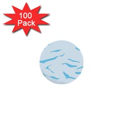 Blue Tiger Animal Pattern Digital 1  Mini Buttons (100 Pack)  by Amaryn4rt