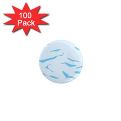 Blue Tiger Animal Pattern Digital 1  Mini Magnets (100 Pack)  by Amaryn4rt