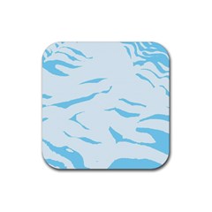 Blue Tiger Animal Pattern Digital Rubber Coaster (square)  by Amaryn4rt