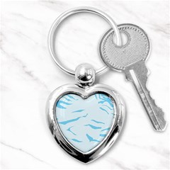 Blue Tiger Animal Pattern Digital Key Chains (heart)  by Amaryn4rt