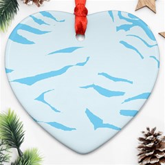 Blue Tiger Animal Pattern Digital Heart Ornament (two Sides) by Amaryn4rt