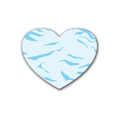 Blue Tiger Animal Pattern Digital Heart Coaster (4 Pack)  by Amaryn4rt