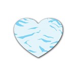 Blue Tiger Animal Pattern Digital Heart Coaster (4 pack)  Front