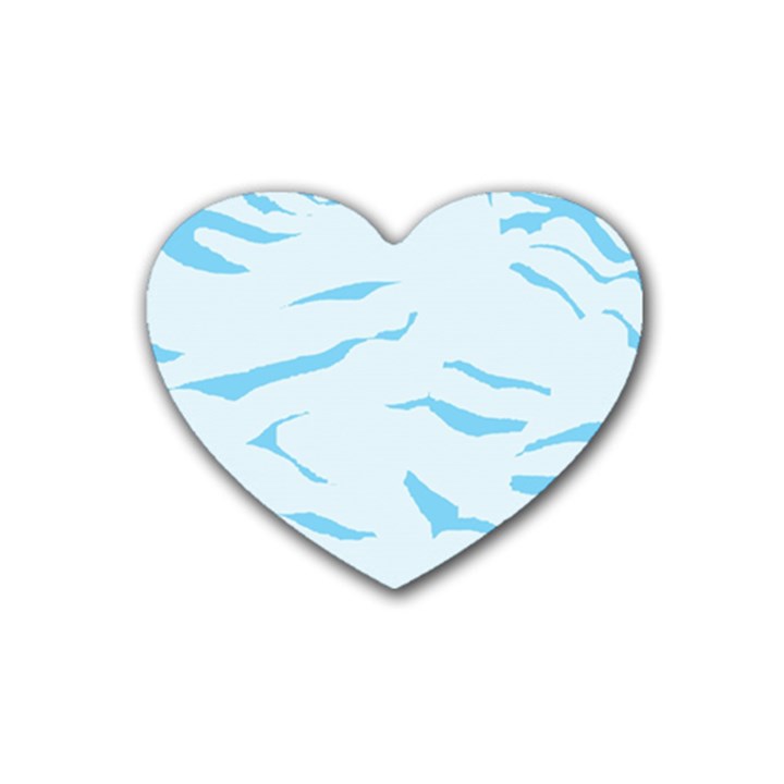 Blue Tiger Animal Pattern Digital Heart Coaster (4 pack) 