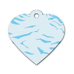 Blue Tiger Animal Pattern Digital Dog Tag Heart (one Side) by Amaryn4rt