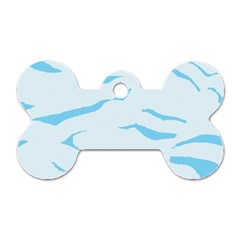 Blue Tiger Animal Pattern Digital Dog Tag Bone (two Sides) by Amaryn4rt