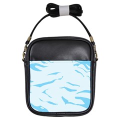 Blue Tiger Animal Pattern Digital Girls Sling Bags by Amaryn4rt