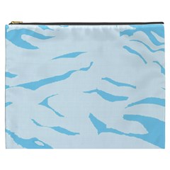 Blue Tiger Animal Pattern Digital Cosmetic Bag (xxxl)  by Amaryn4rt