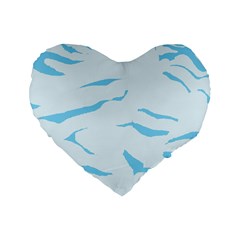 Blue Tiger Animal Pattern Digital Standard 16  Premium Heart Shape Cushions by Amaryn4rt